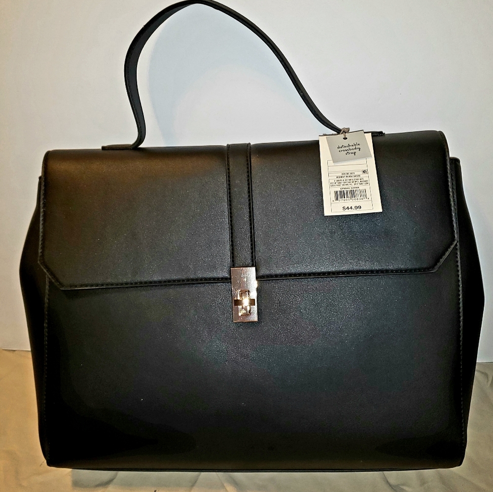A New Day Large Black Tote Handbag Shoulder Strap